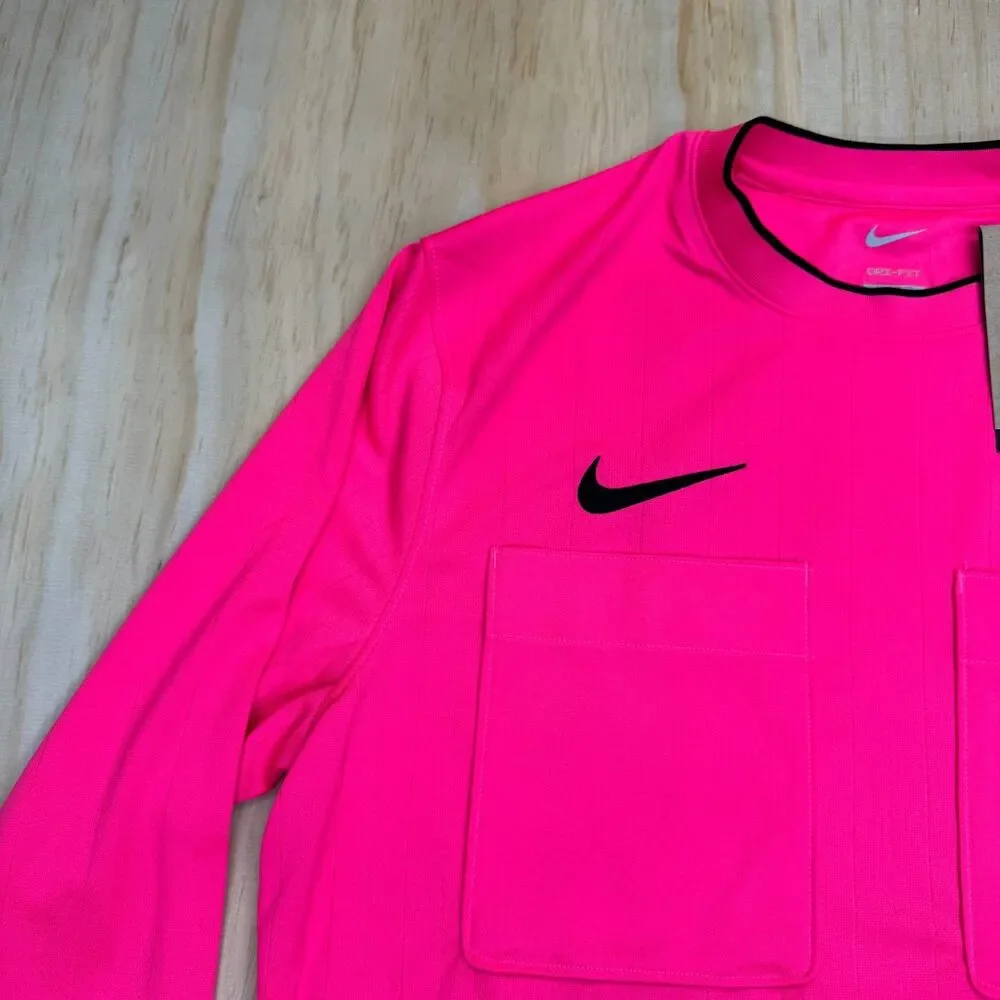 NEW Nike Dri-FIT Soccer Referee Jersey Shirt SLIM Fit Hyper Pink LG DH8027-645 - Picture 4 of 14